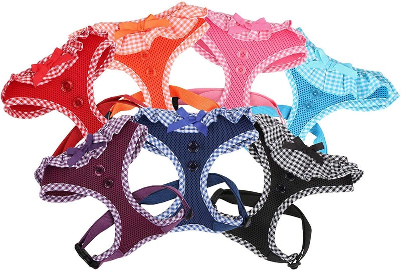 Puppia Vivien Dog Harness Over-The-Head All Season Cute No Pull No Choke Walking Training Adjustable for Small Dog, Orange, Medium - Image 3